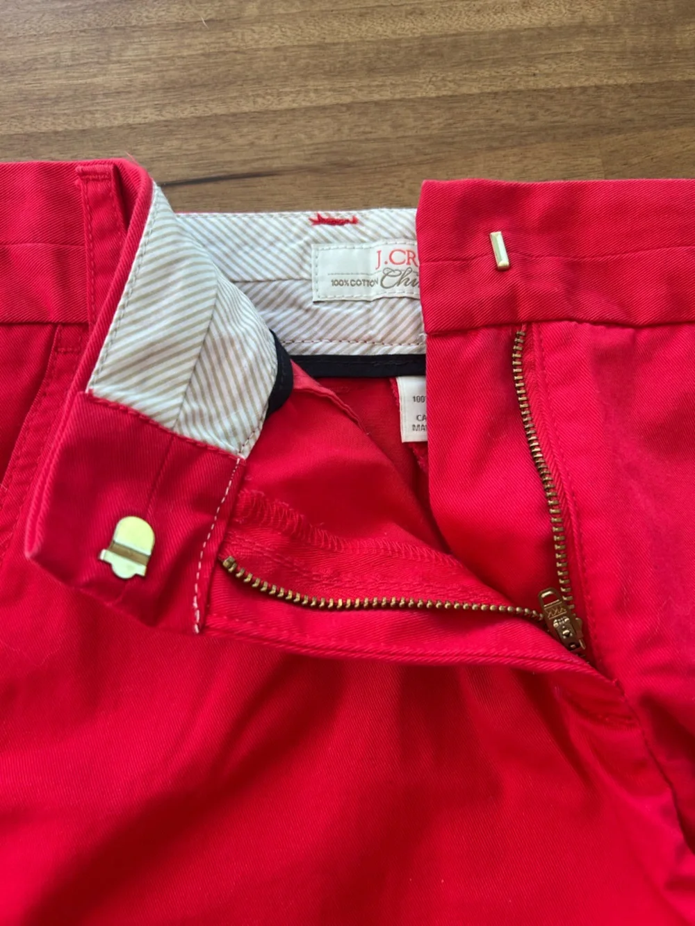 J. Crew Bright Red ‘Broken-In’  Chino Shorts 3.5” inseam Size 12 - Picture 9 of 9